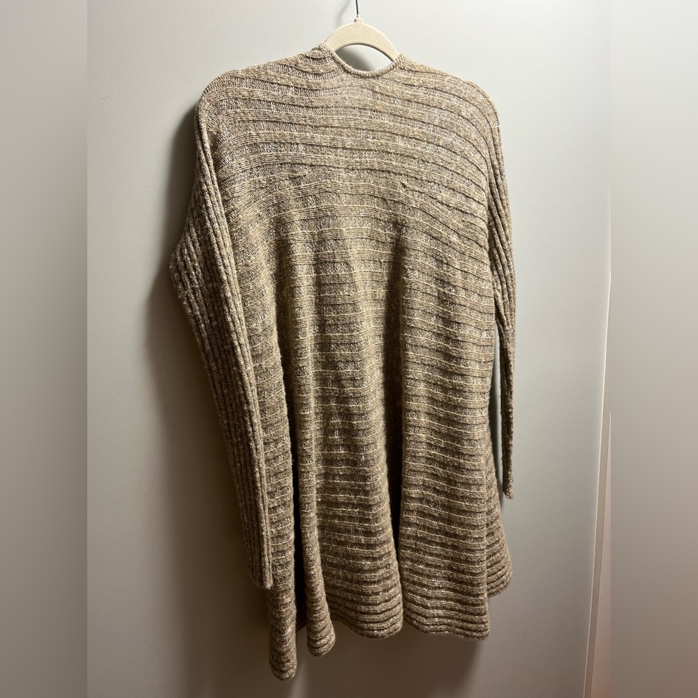 Free People Neutral-Tone Open Front Ribbed Cardigan - Picture 3 of 4